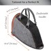 three quarters profile view of the smart iron case with the dimensions listed