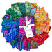 Image of all fabrics included in the Rainbow FQ set for the Kaffe Fassett Collective Plus Collection