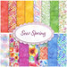 Collage of bright and colorful pinks, greens, blues, and yellows included in the Sew Spring collection.