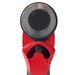 detailed view of red and black rotary cutter