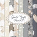 Collage of all Gentle Night Flannels, in soft shades of cream, taupe, and gray