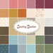 Collage of colorful fabrics included in the Sewing Basket fabric collection