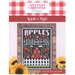 Front of pattern showing a digitized version of the finished project staged on rustic wood paneling with a red gingham header