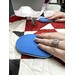The quilting disks in action, gripping a quilt while free motion quilting