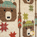A close up of the quilted bears and stars, showing the detail of the prints and quilting.