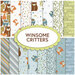 Collage of all the fabrics included in the Winsome Critters FQ set.