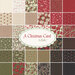 collage of A Christmas Carol collection fabrics in muted shades of red, green, cream, and black