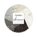 collage of all shimmer fabrics, splayed in a circle, in lovely shades of white, ecru, gray, and black