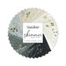 collage of all shimmer fabrics, splayed in a circle, in lovely shades of white, ecru, gray, and black