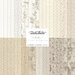 collage of all 3 sisters favorites - vintage linens fabrics in lovely shades of cream and beige