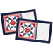 The completed July placemats in a patriotic palette of red, white, and blue, isolated on a white background.
