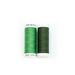 A spool of kelly green and a spool of dark forest green, isolated on a white background.