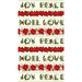 gorgeous light cream fabric featuring alternating wide stripes of red poinsettias and green decorated Christmas phrases, including 