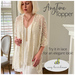 The anytime topper in a cream lace fabric