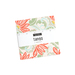 A photo of one floral orange and green fabric in a Moda charm pack shown in its packaging featuring the collection name Tango.