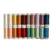An array of 20 colorful cotton thread spools in the Suzy Quilts - Evolve thread set