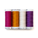The four spools of thread in the set isolated on a white background.