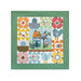 The completed On Wander Lane Wall Hanging - Blossom Trail in bright and cheerful colors, isolated on a white background.