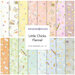 Collage of fabrics in Little Chicks Flannel FQ Set featuring chicks, bunnies, and sheep in pastels.