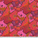 Bright red fabric with overlapping crimson, bright red, and pink lotus leaves all over