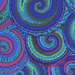 8x8 close-up swatch of royal blue fabric with large scalloped curly swirls
