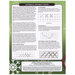Back of cross stitch pattern showing general instructions and types of stitches used