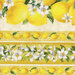 8x8 scan of border stripe fabric with large lemons and lemon flowers