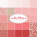 collage of fabrics in the Love Blooms collection in shades of white, pink and red