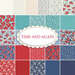 Collage of all the fabrics included in the Time And Again FQ Set.