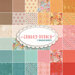 Collage of fabrics in the Sunday Brunch collection featuring florals and geometric designs in shades of teal, pink, yellow, and red