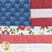 A super close up on one of the US flag blocks, demonstrating fabric and top quilting details.