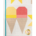 A super close up on the patchwork ice cream cones, demonstrating fabric and top quilting details.
