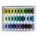 One of the Konfetti Modern New Collector Set trays, a selection of 30 bright and cool jewel tone colors, isolated on a white background.
