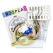 The packaging, contents of the Fabulous cross stitch kit, and pattern displayed on a white background.