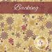 Swatch of cream fabric packed with ornate snowflake designs in tonal colors, burgundy, red, gold, and green. A brick red banner at the top reads 