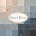 Collage of fabrics in the Sacre Bleu Fat Eighth Set in hues of blue and cream