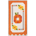 The completed October Door Banner, a lovely pumpkin with patchwork floral accents colored in bright orange, white, and yellow, isolated on a white background.