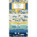 A stacked collage of blue, teal, yellow, and white summertime floral fabrics