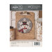 Front cover of pattern showing completed project staged on a clipboard and surrounded by coordinating decor.