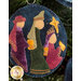 A super close up on the three wise men wool ornament, demonstrating fabric, applique, and stitching details.