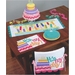 Examples of colorful pastel birthday-themed applique quilt projects, reads 'make a wish!'