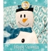 a Close-up image of a snowman in a blue scarf.