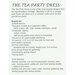 An image of the back cover of the Tea Party Dress pattern showing the supply list.