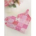 Pink Fabric Patchwork Heart Pot Holder