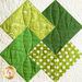 The fourth green and white block in the Learn to Quilt Beginner Quilt