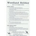 Woodland Holiday Pattern back cover showing the required materials.