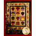 Image of the Acorn Hallow Quilt featuring 12 piece acorns with an appliqué border of vines, berries, and fall leaves.