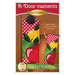 Pattern cover for A-door-naments September with red, green, and yellow apples on red gingham.