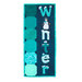 A Year In Words Wall Hanging January reading Winter with snowman on dark blue.