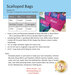 The back of the Scalloped Bags Pattern showing the fabric requirements & supply list to complete the two projects.